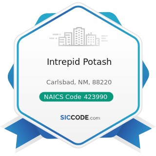 Intrepid Potash - NAICS Code 423990 - Other Miscellaneous Durable Goods Merchant Wholesalers
