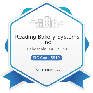 Reading Bakery Systems Inc - SIC Code 5812 - Eating Places