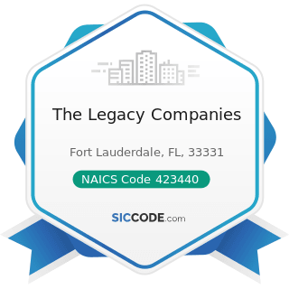 The Legacy Companies - NAICS Code 423440 - Other Commercial Equipment Merchant Wholesalers