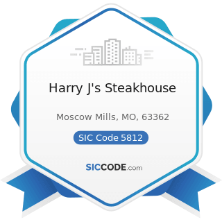 Harry J's Steakhouse - SIC Code 5812 - Eating Places