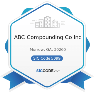 ABC Compounding Co Inc - SIC Code 5099 - Durable Goods, Not Elsewhere Classified