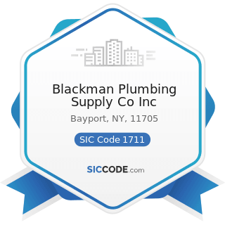 Blackman Plumbing Supply Co Inc - SIC Code 1711 - Plumbing, Heating and Air-Conditioning