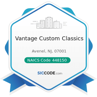 Vantage Custom Classics - NAICS Code 448150 - Clothing Accessories Stores