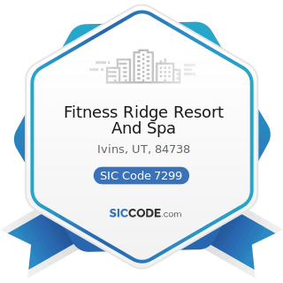 Fitness Ridge Resort And Spa - SIC Code 7299 - Miscellaneous Personal Services, Not Elsewhere...