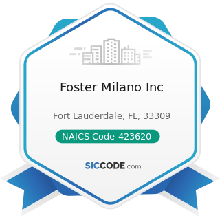 Foster Milano Inc - NAICS Code 423620 - Household Appliances, Electric Housewares, and Consumer...
