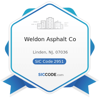 Weldon Asphalt Co - SIC Code 2951 - Asphalt Paving Mixtures and Blocks