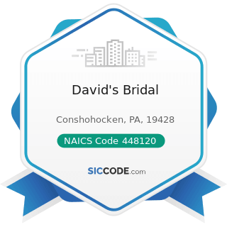 David's Bridal - NAICS Code 448120 - Women's Clothing Stores