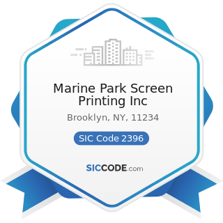 Marine Park Screen Printing Inc - SIC Code 2396 - Automotive Trimmings, Apparel Findings, and...