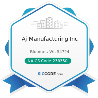 Aj Manufacturing Inc - NAICS Code 238350 - Finish Carpentry Contractors