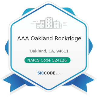 AAA Oakland Rockridge - NAICS Code 524126 - Direct Property and Casualty Insurance Carriers
