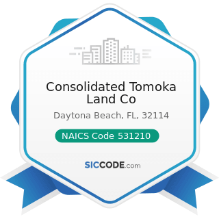 Consolidated Tomoka Land Co - NAICS Code 531210 - Offices of Real Estate Agents and Brokers