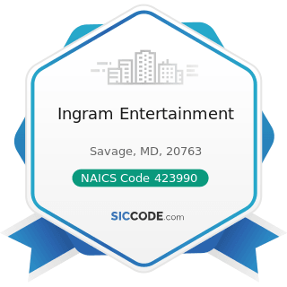 Ingram Entertainment - NAICS Code 423990 - Other Miscellaneous Durable Goods Merchant Wholesalers