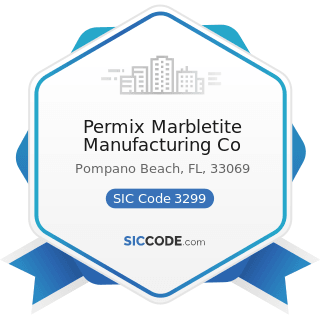 Permix Marbletite Manufacturing Co - SIC Code 3299 - Nonmetallic Mineral Products, Not Elsewhere...