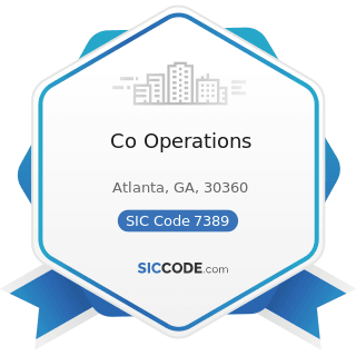 Co Operations - SIC Code 7389 - Business Services, Not Elsewhere Classified